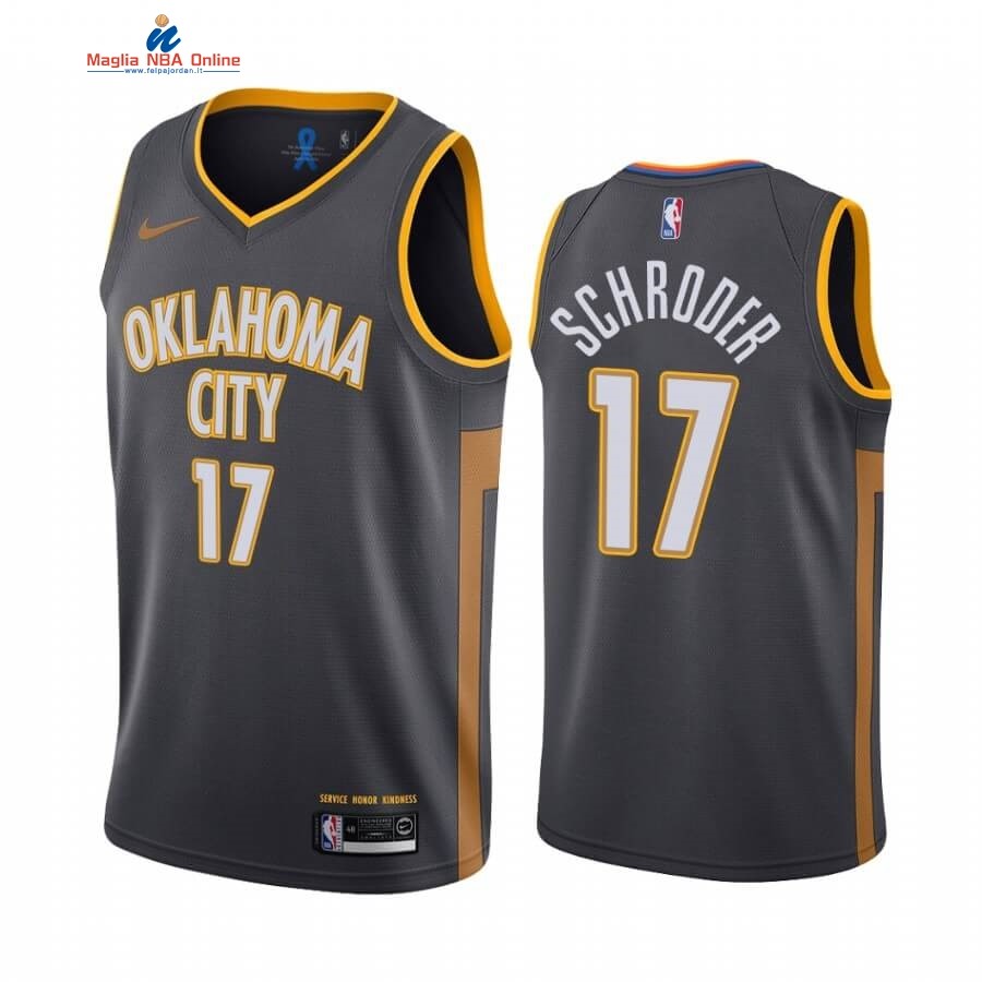 Maglia NBA Nike Oklahoma City Thunder #17 Dennis Schroder Nike Nero Città 2019-20 Acquista