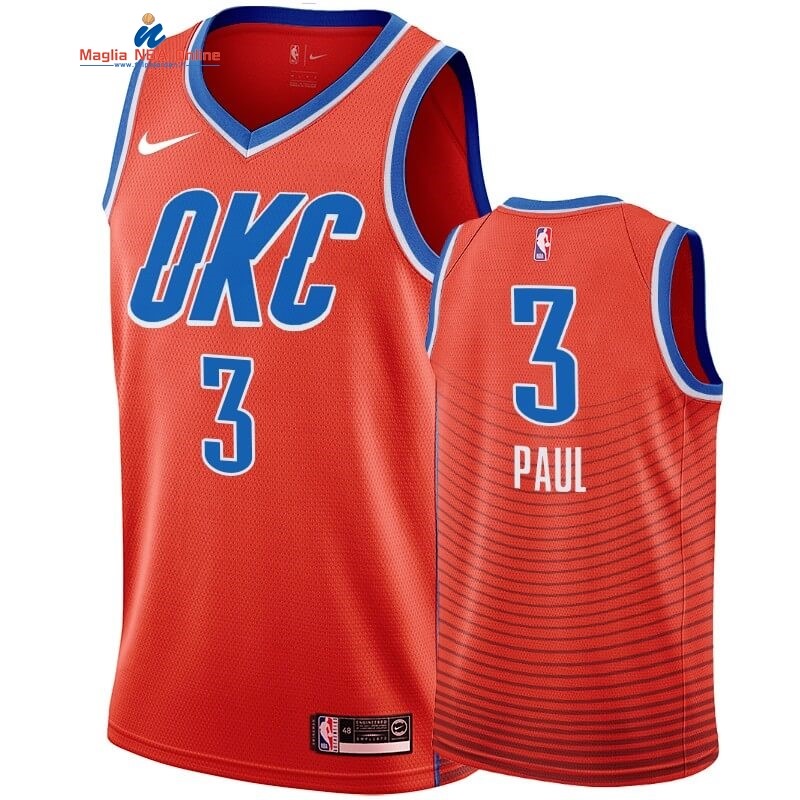 Maglia NBA Nike Oklahoma City Thunder #3 Chris Paul Arancia Statement 2019-20 Acquista