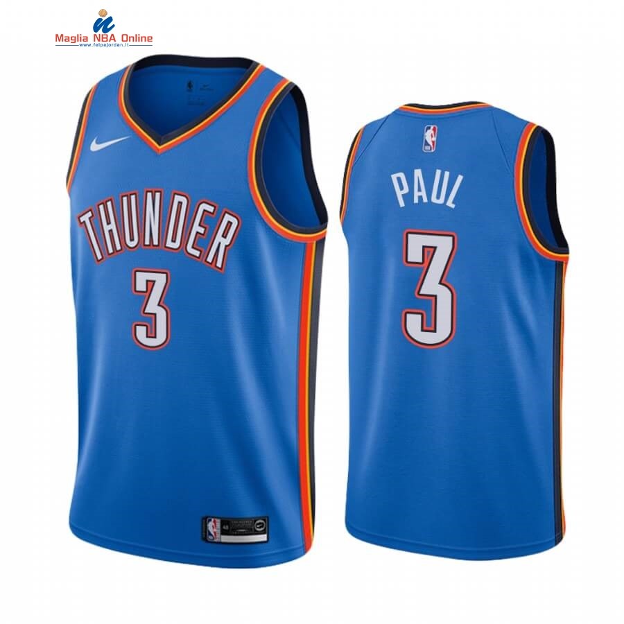 Maglia NBA Nike Oklahoma City Thunder #3 Chris Paul Blu Icon 2019-20 Acquista