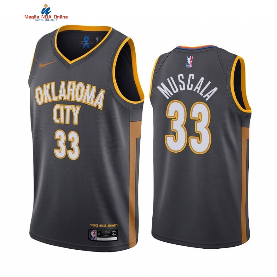 Maglia NBA Nike Oklahoma City Thunder #33 Mike Muscala Nike Nero Città 2019-20 Acquista