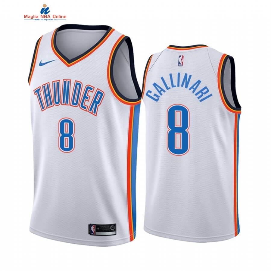 Maglia NBA Nike Oklahoma City Thunder #8 Danilo Gallinari Bianco Association 2019-20 Acquista