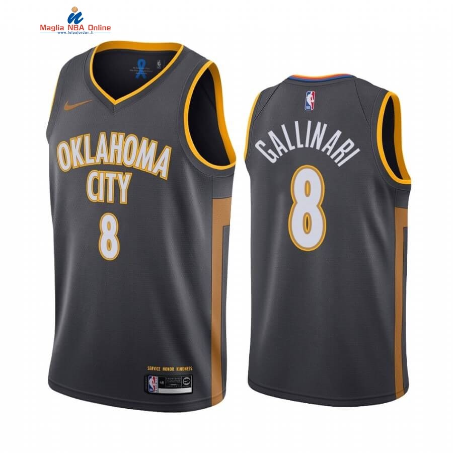 Maglia NBA Nike Oklahoma City Thunder #8 Danilo Gallinari Nike Nero Città 2019-20 Acquista