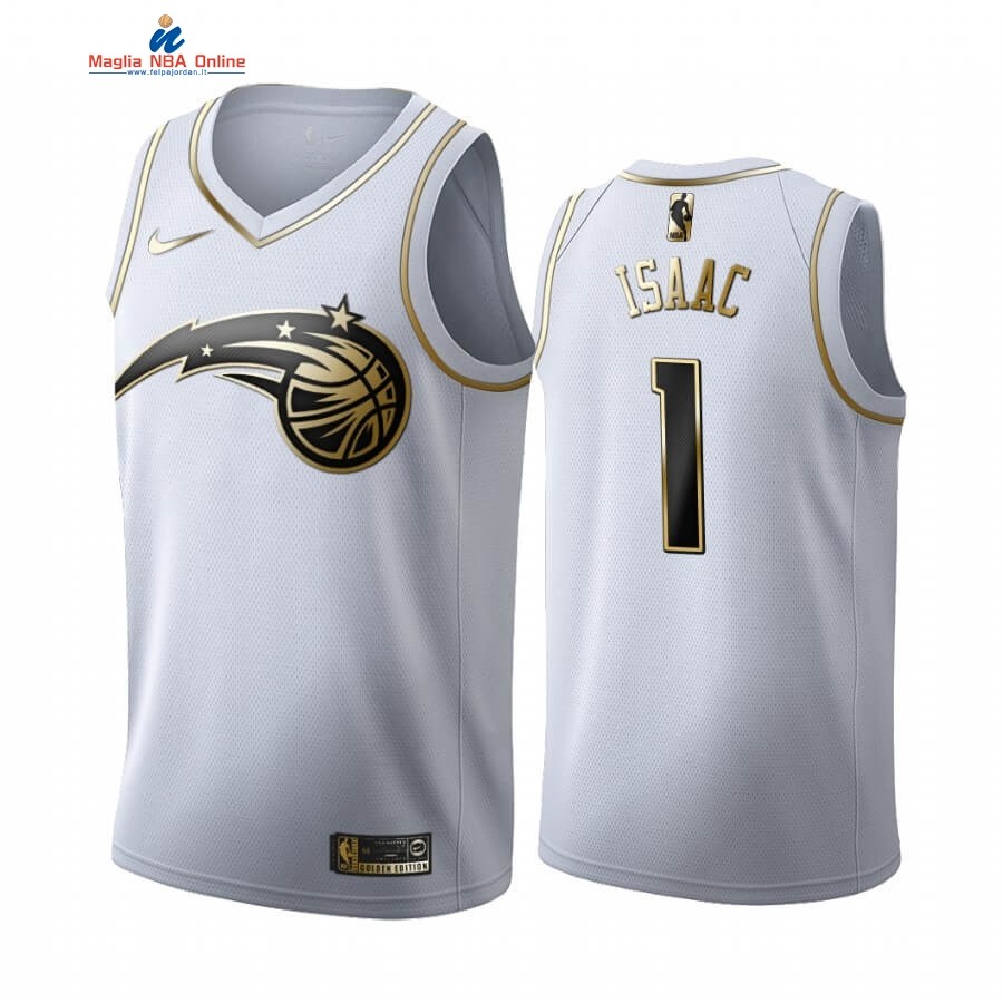 Maglia NBA Nike Orlando Magic #1 Jonathan Isaac Bianco Oro 2019-20 Acquista