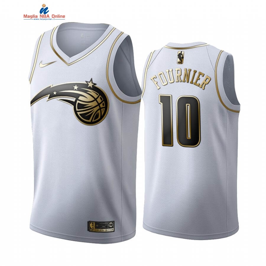 Maglia NBA Nike Orlando Magic #10 Evan Fournier Bianco Oro 2019-20 Acquista