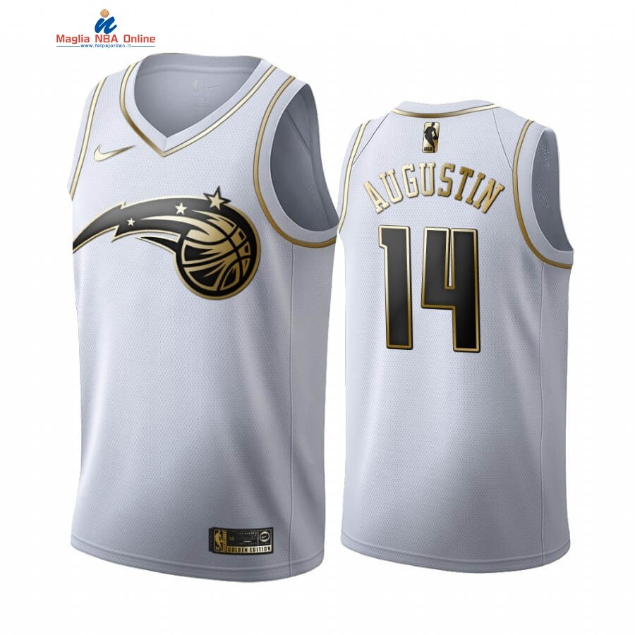 Maglia NBA Nike Orlando Magic #14 D.J. Augustin Bianco Oro 2019-20 Acquista