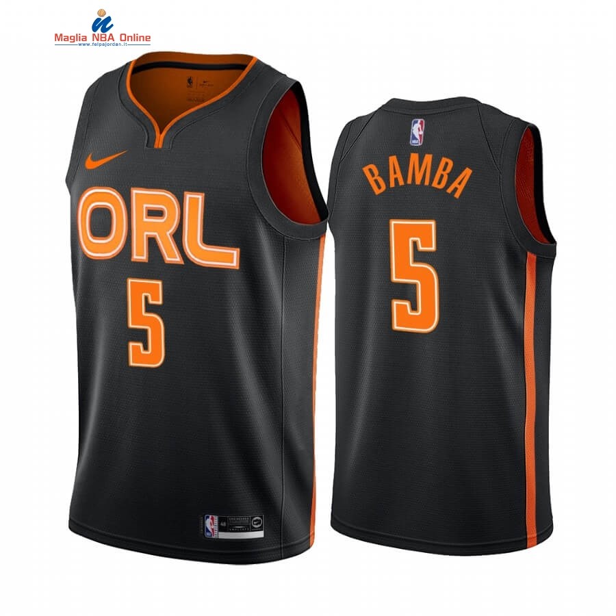 Maglia NBA Nike Orlando Magic #5 Mohamed Bamba Nike Nero Città 2019-20 Acquista