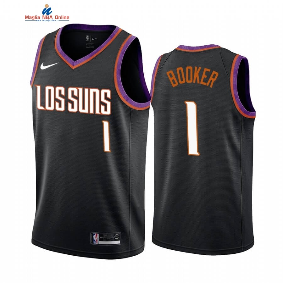 Maglia NBA Nike Phoenix Suns #1 Devin Booker Nike Nero Città 2019-20 Acquista