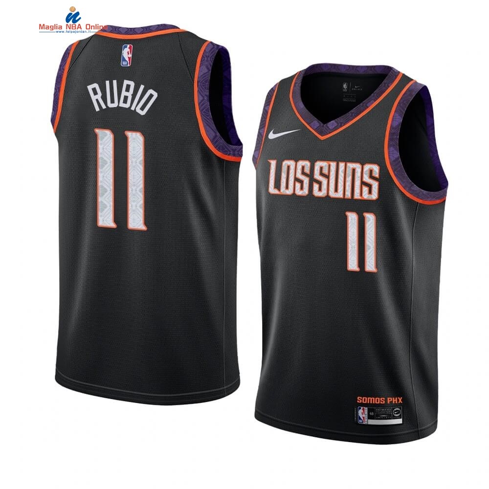 Maglia NBA Nike Phoenix Suns #11 Ricky Rubio Nike Nero Città 2019-20 Acquista