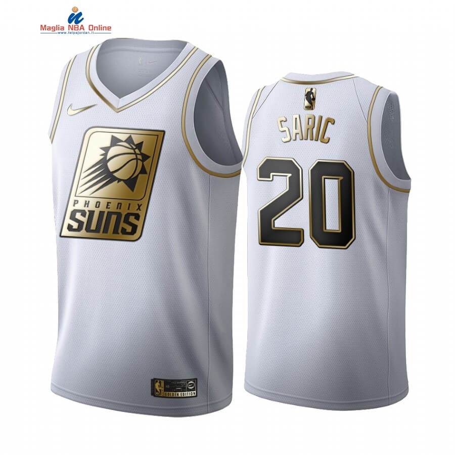 Maglia NBA Nike Phoenix Suns #20 Dario Saric Bianco Oro 2019-20 Acquista