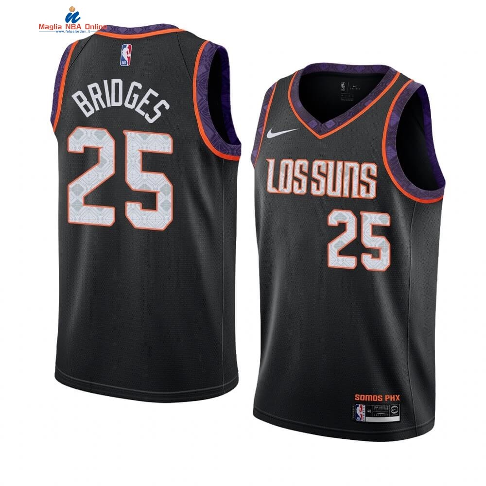 Maglia NBA Nike Phoenix Suns #25 Mikal Bridges Nike Nero Città 2019-20 Acquista