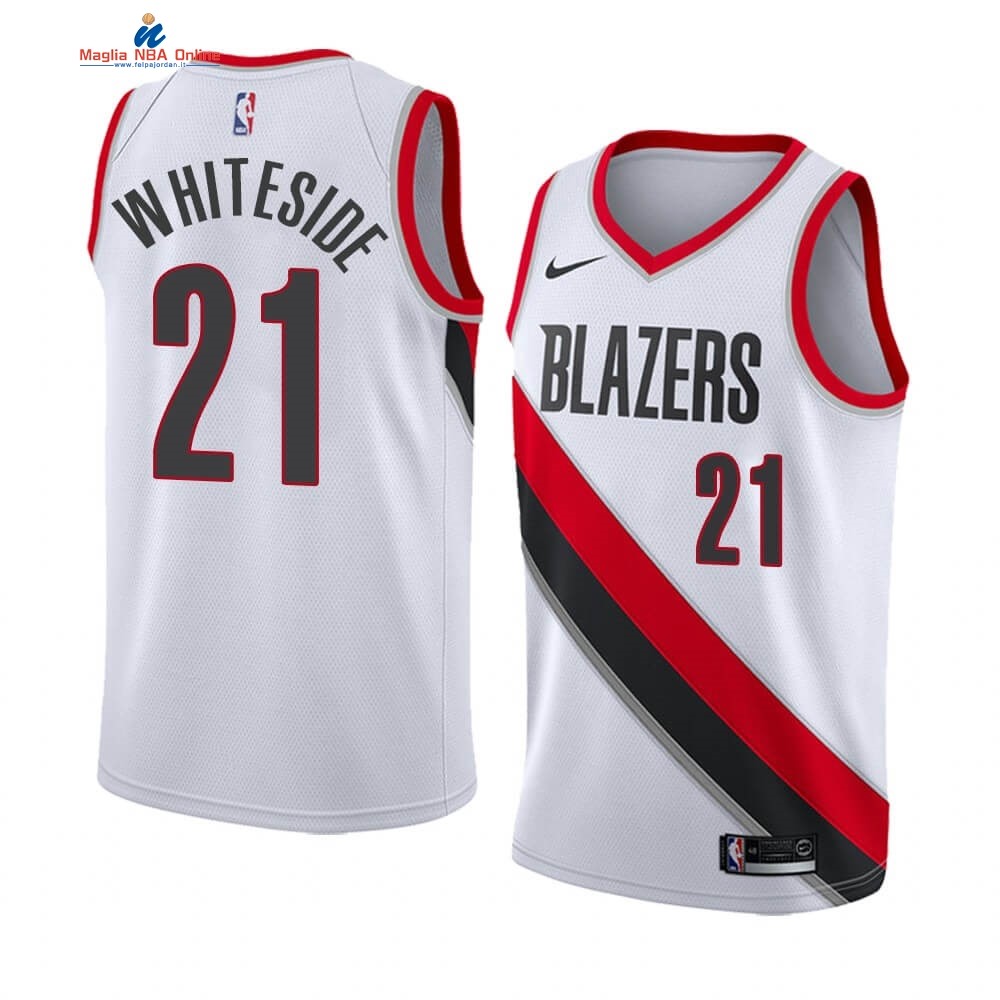 Maglia NBA Nike Portland Trail Blazers #21 Hassan Whiteside Bianco Association 2019-20 Acquista