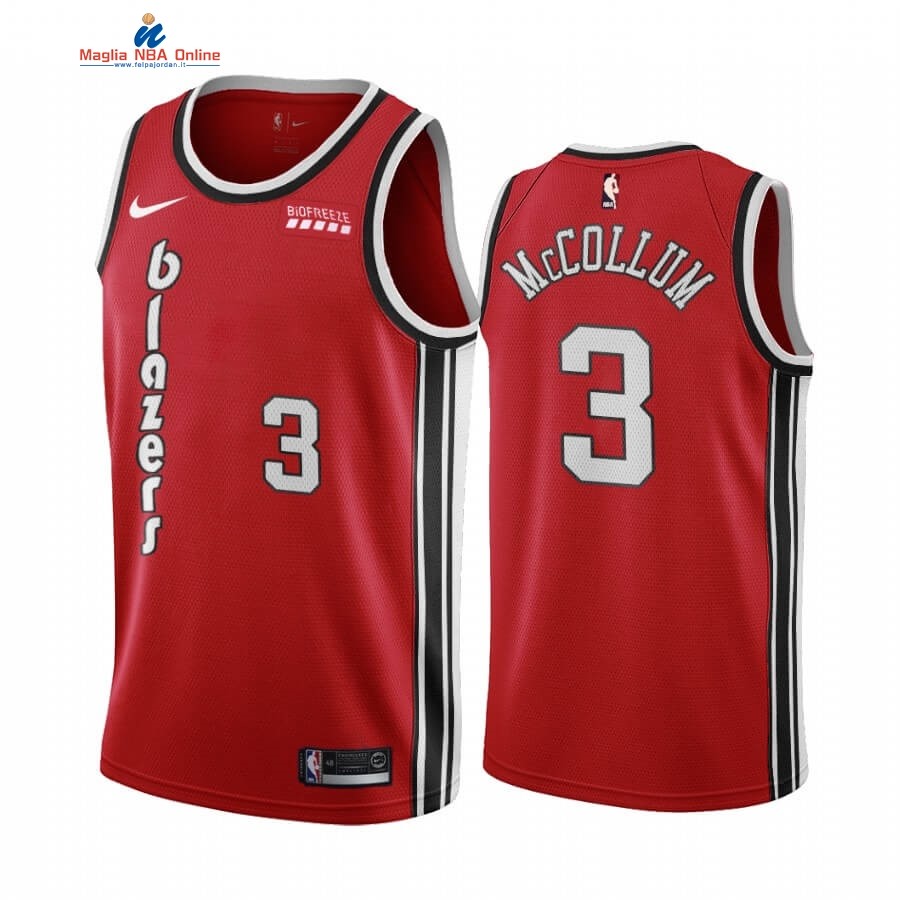 Maglia NBA Nike Portland Trail Blazers #3 C.J. McCollum Rosso Classics Edition 2019-20 Acquista