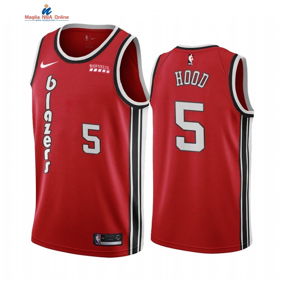 Maglia NBA Nike Portland Trail Blazers #5 Rodney Hood Rosso Classics Edition 2019-20 Acquista