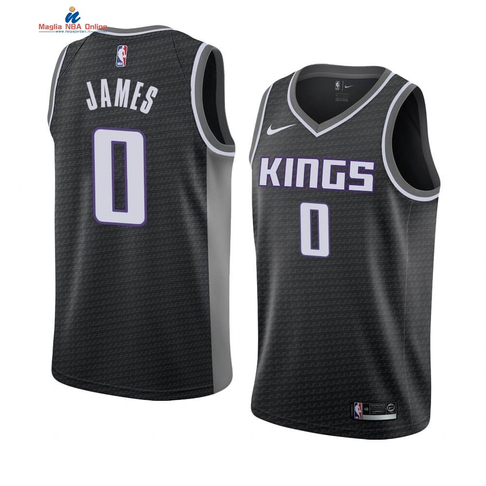 Maglia NBA Nike Sacramento Kings #0 Justin James Nero Statement 2019-20 Acquista