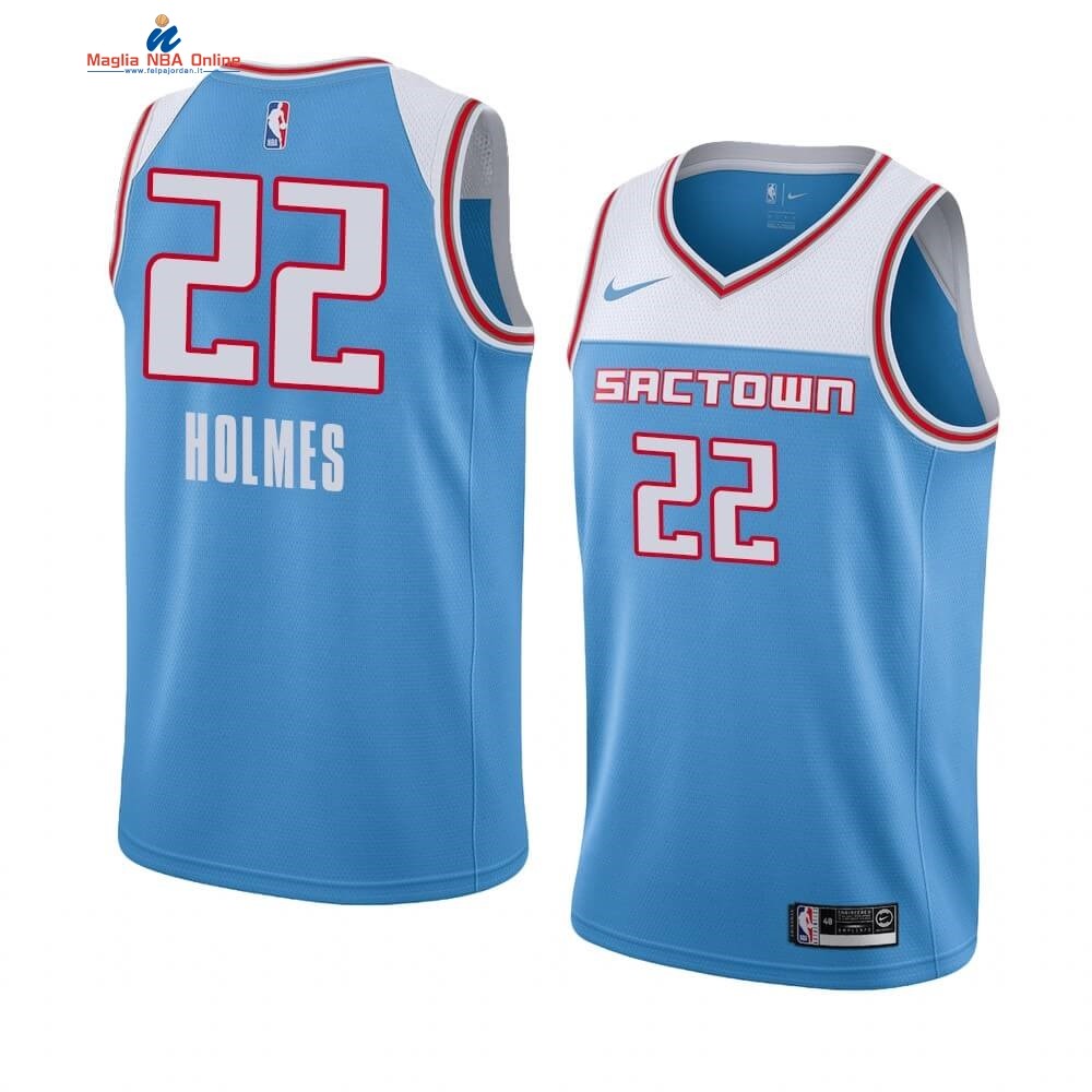 Maglia NBA Nike Sacramento Kings #22 Richaun Holmes Nike Blu Città 2019-20 Acquista