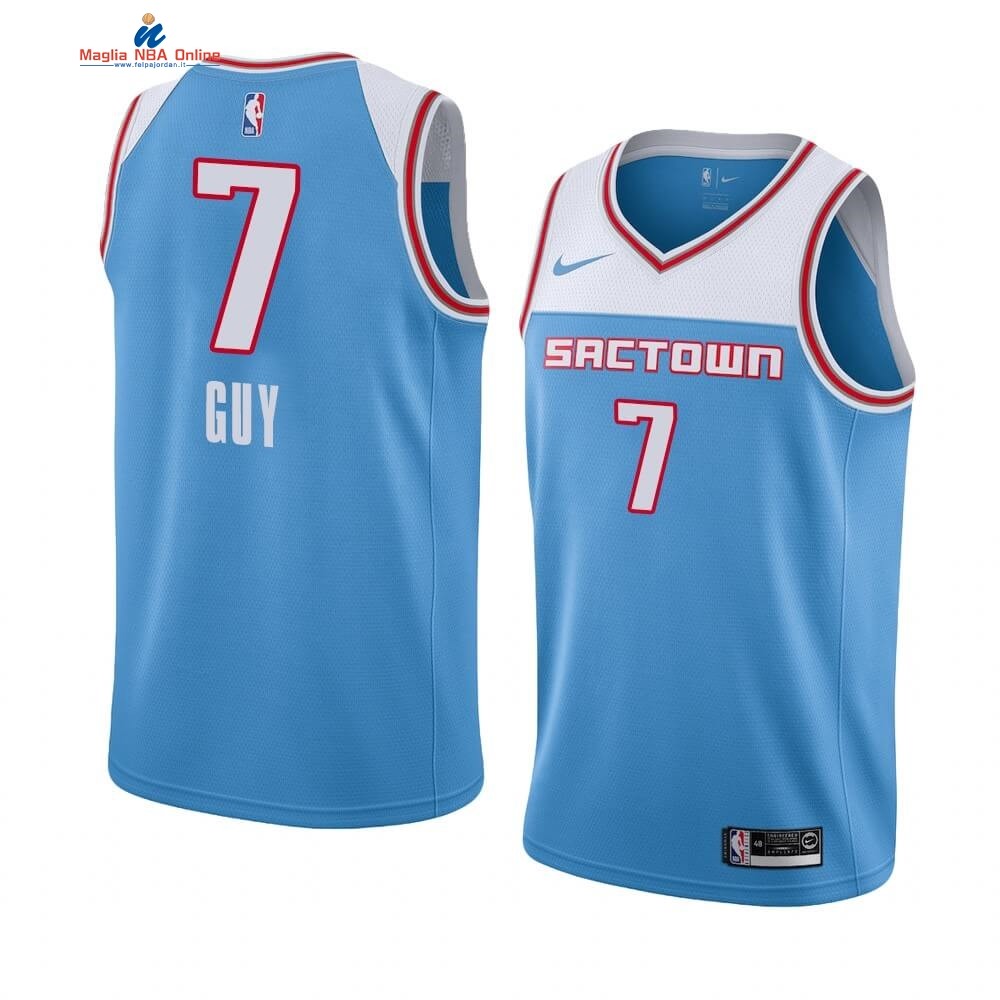 Maglia NBA Nike Sacramento Kings #7 Kyle Guy Nike Blu Città 2019-20 Acquista