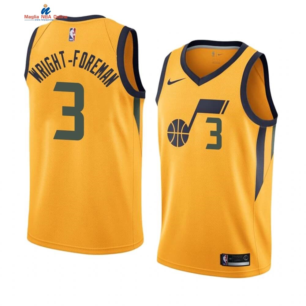 Maglia NBA Nike Utah Jazz #3 Justin Wright-Foreman Giallo Statement 2019-20 Acquista