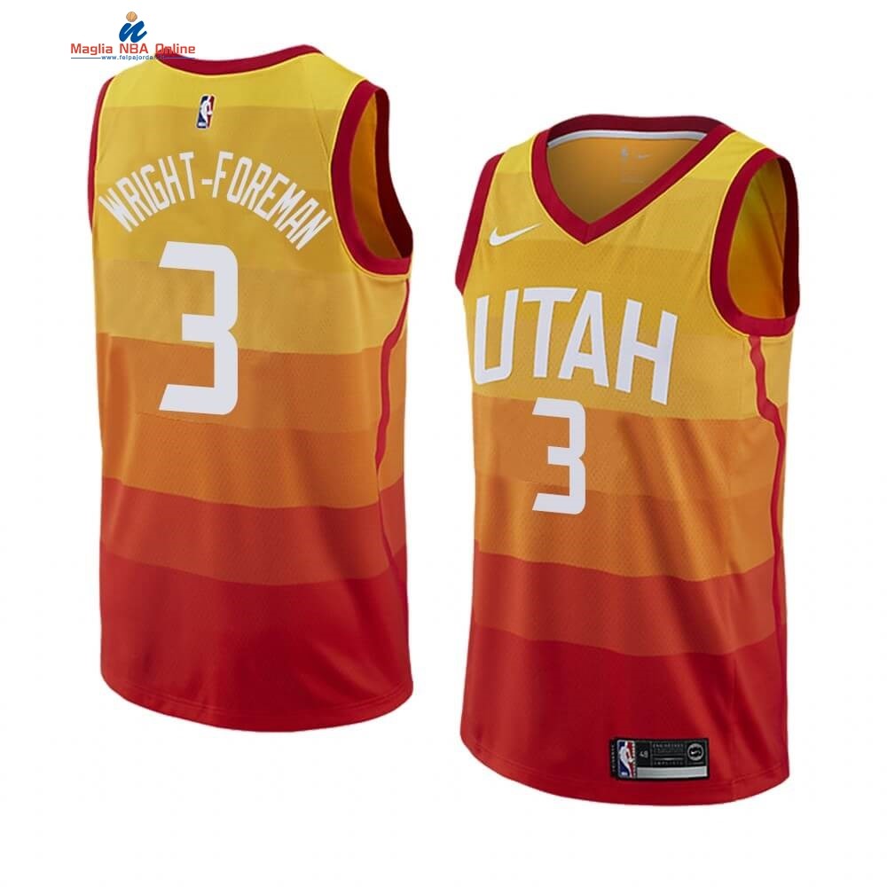 Maglia NBA Nike Utah Jazz #3 Justin Wright-Foreman Nike Giallo Ciuda 2019-20 Acquista