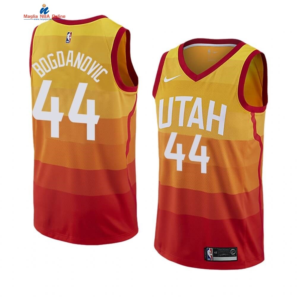 Maglia NBA Nike Utah Jazz #44 Bojan Bogdanovic Nike Giallo Ciuda 2019-20 Acquista