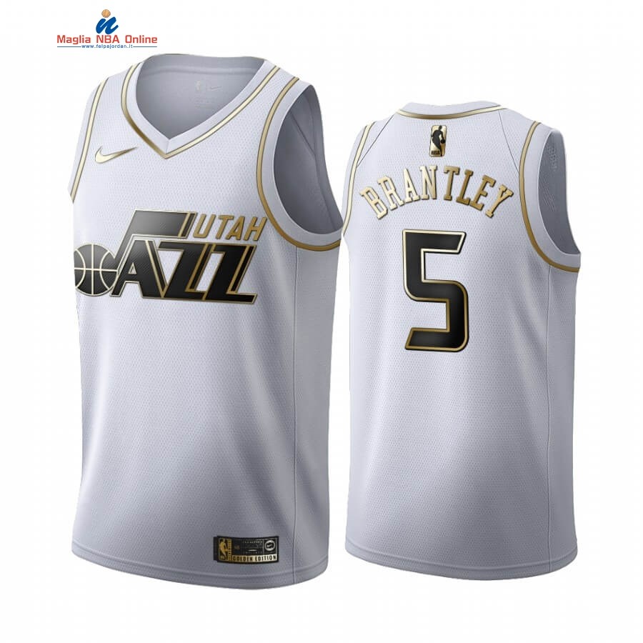 Maglia NBA Nike Utah Jazz #5 Jarrell Brantley Bianco Oro 2019-20 Acquista