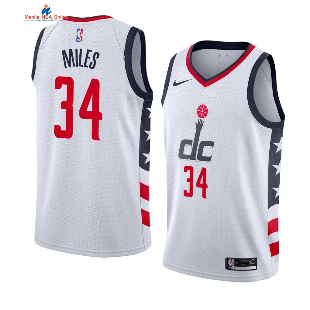Maglia NBA Nike Washington Wizards #34 C.J. Miles Nike Bianco Città 2019-20 Acquista
