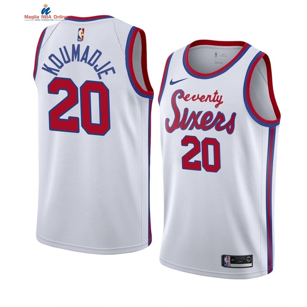 Maglia NBA Philadelphia Sixers #20 Christ Koumadje Bianco Hardwood Classics Acquista