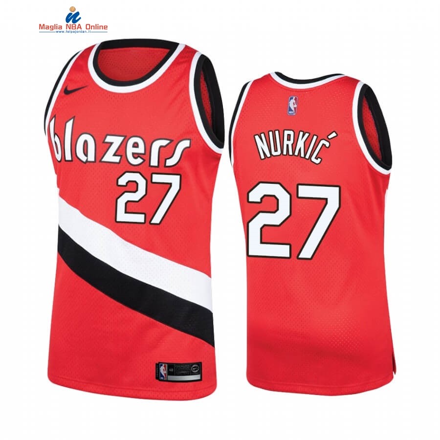 Maglia NBA Portland Trail Blazers #27 Jusuf Nurkic Rosso Hardwood Classics Acquista