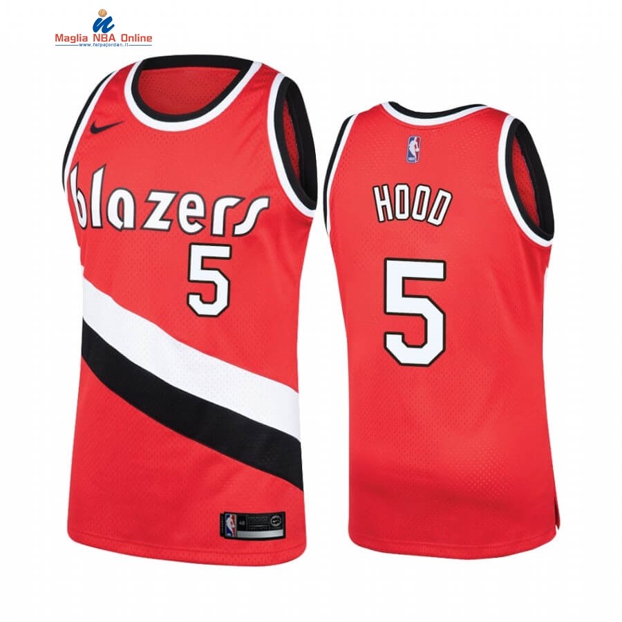 Maglia NBA Portland Trail Blazers #5 Rodney Hood Rosso Hardwood Classics Acquista