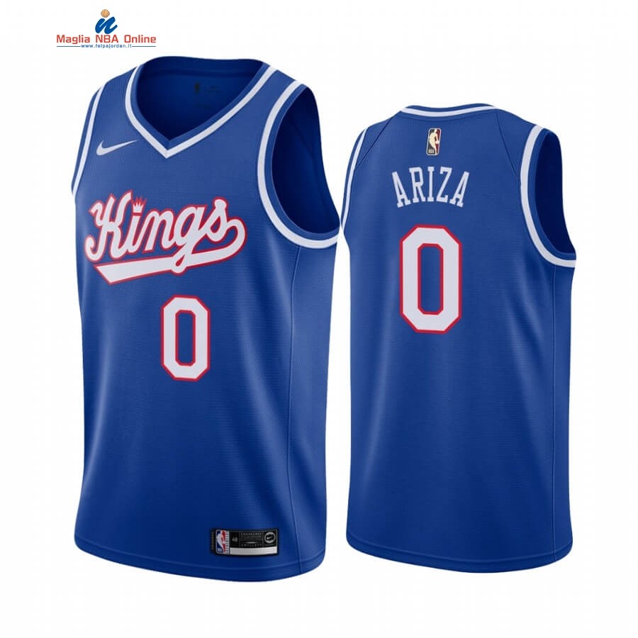 Maglia NBA Sacramento Kings #0 Trevor Ariza Blu Throwback Acquista