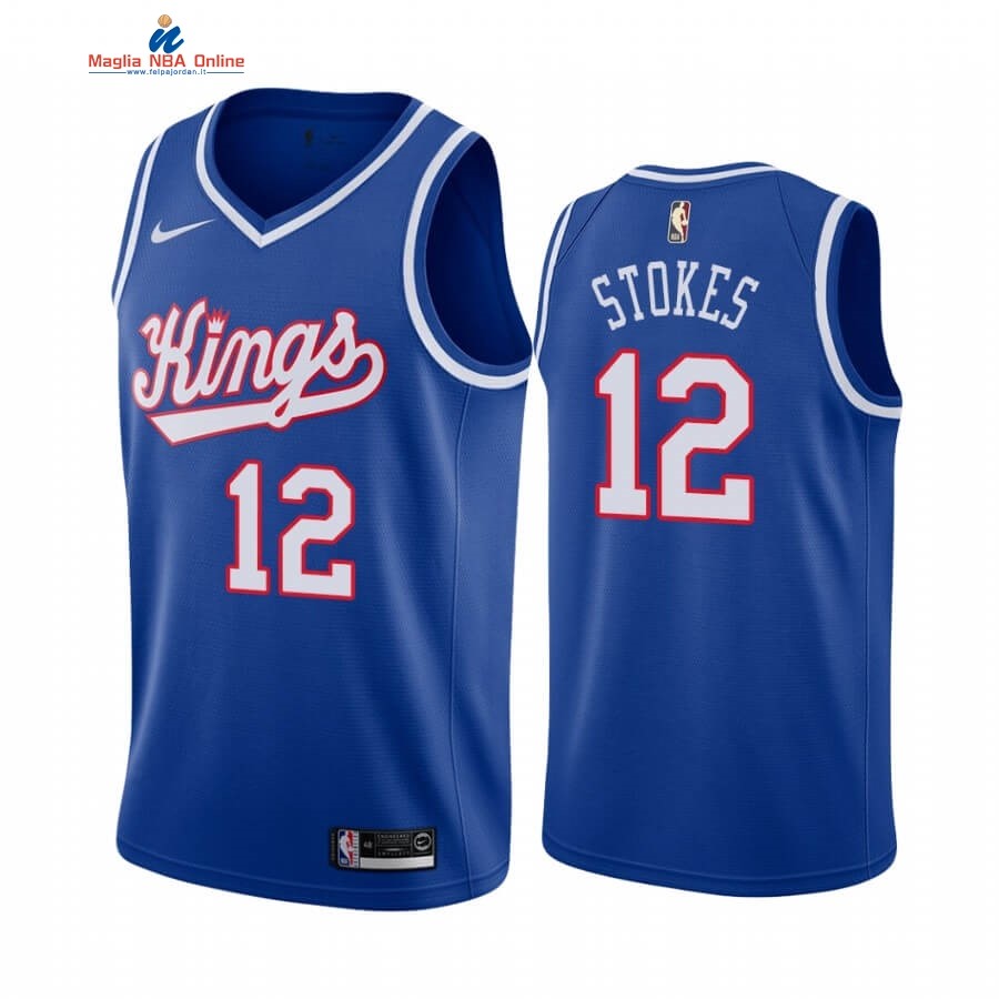 Maglia NBA Sacramento Kings #12 Maurice Stokes Blu Throwback Acquista