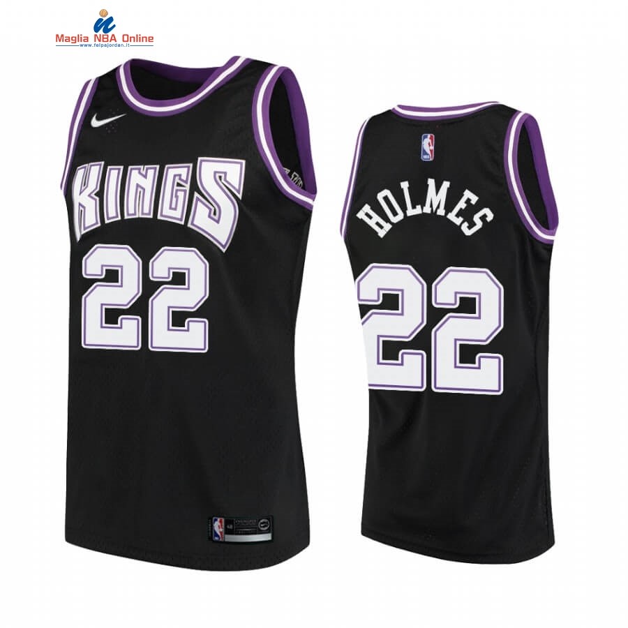 Maglia NBA Sacramento Kings #22 Richaun Holmes Nero Hardwood Classics 2019-20 Acquista