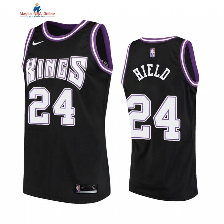 Maglia NBA Sacramento Kings #24 Buddy Hield Nero Hardwood Classics 2019-20 Acquista