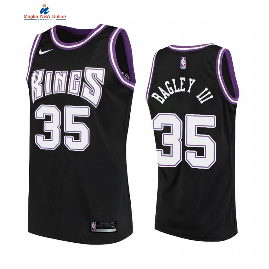 Maglia NBA Sacramento Kings #35 Marvin Bagley III Nero Hardwood Classics 2019-20 Acquista