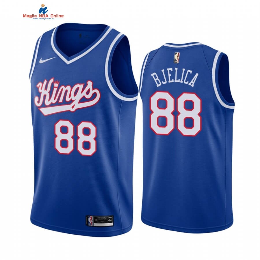 Maglia NBA Sacramento Kings #88 Nemanja Bjelica Blu Throwback Acquista