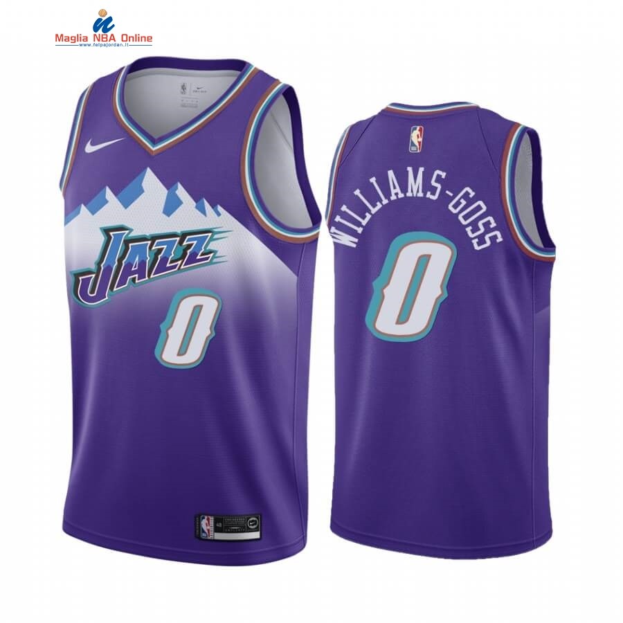 Maglia NBA Utah Jazz #0 Nigel Williams-Goss Porporal Hardwood Classics 2019-20 Acquista