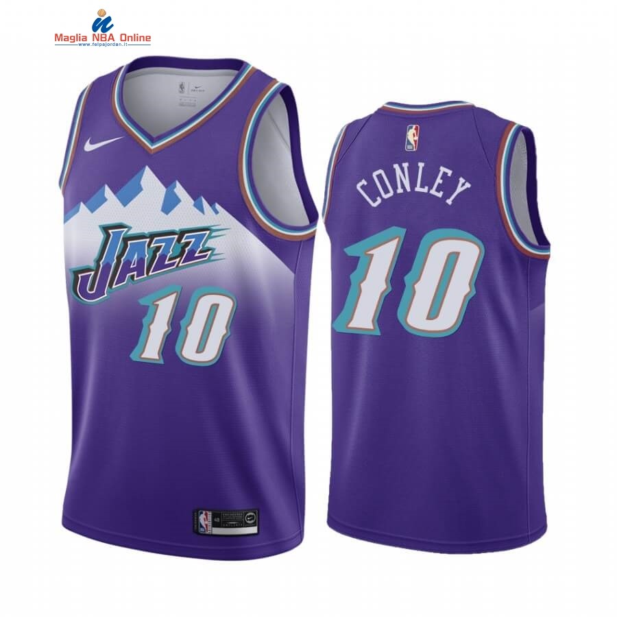 Maglia NBA Utah Jazz #10 Mike Conley Jr Porporal Hardwood Classics 2019-20 Acquista