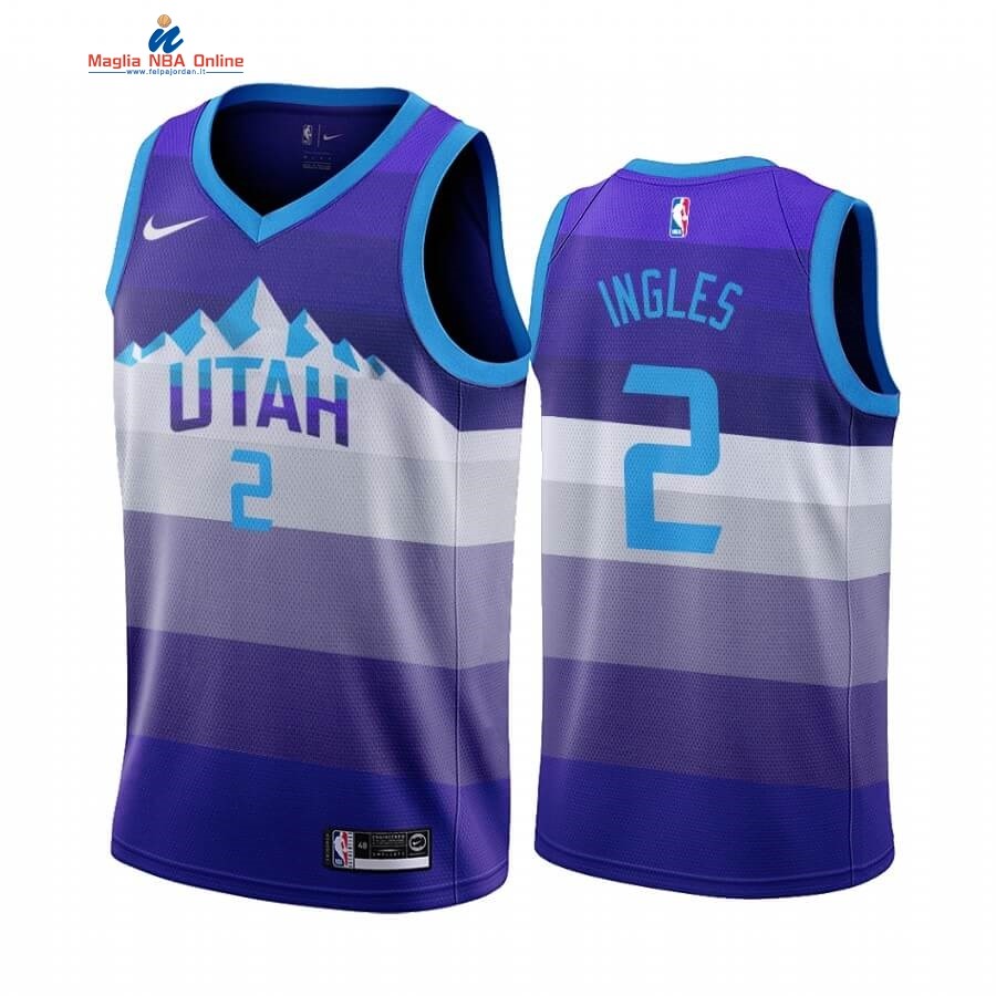 Maglia NBA Utah Jazz #2 Joe Ingles Porpora Throwback Acquista