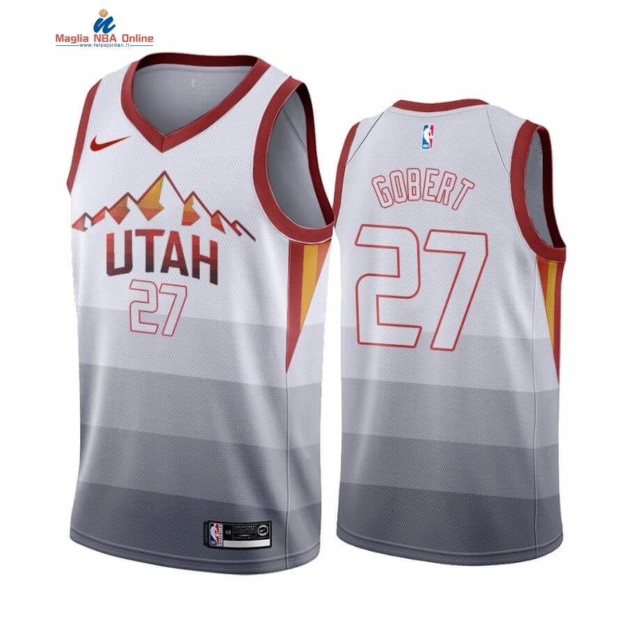 Maglia NBA Utah Jazz #27 Rudy Gobert Bianco Throwback Acquista