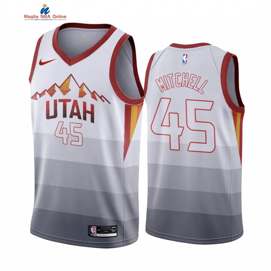 Maglia NBA Utah Jazz #45 Donovan Mitchell Bianco Throwback Acquista