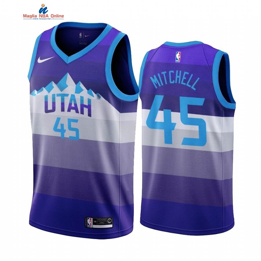 Maglia NBA Utah Jazz #45 Donovan Mitchell Porpora Throwback Acquista