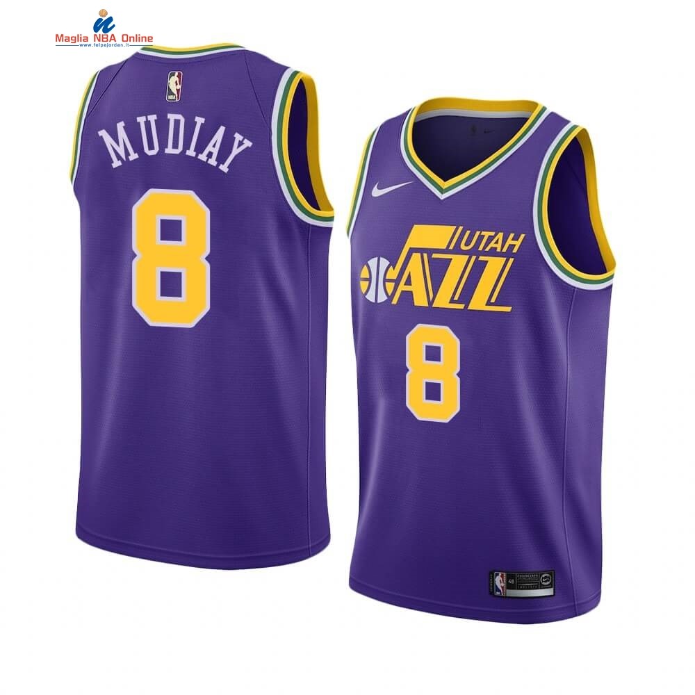 Maglia NBA Utah Jazz #8 Emmanuel Mudiay Porpora Hardwood Classics Acquista