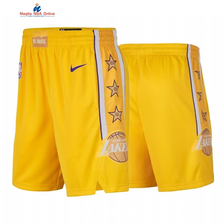 Pantaloni Basket Los Angeles Lakers Nike Giallo Città 2019-20 Acquista