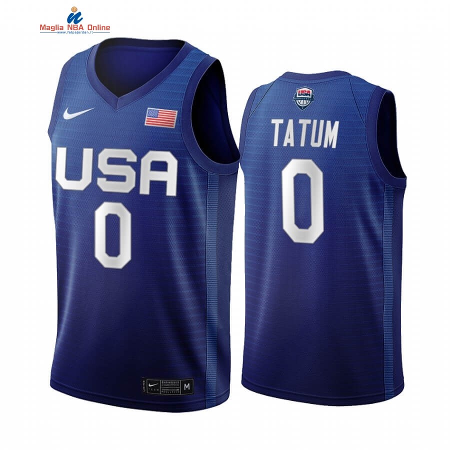 Maglia 2020 Olimpiadi Tokyo USMNT #0 Jayson Tatum Blu Acquista