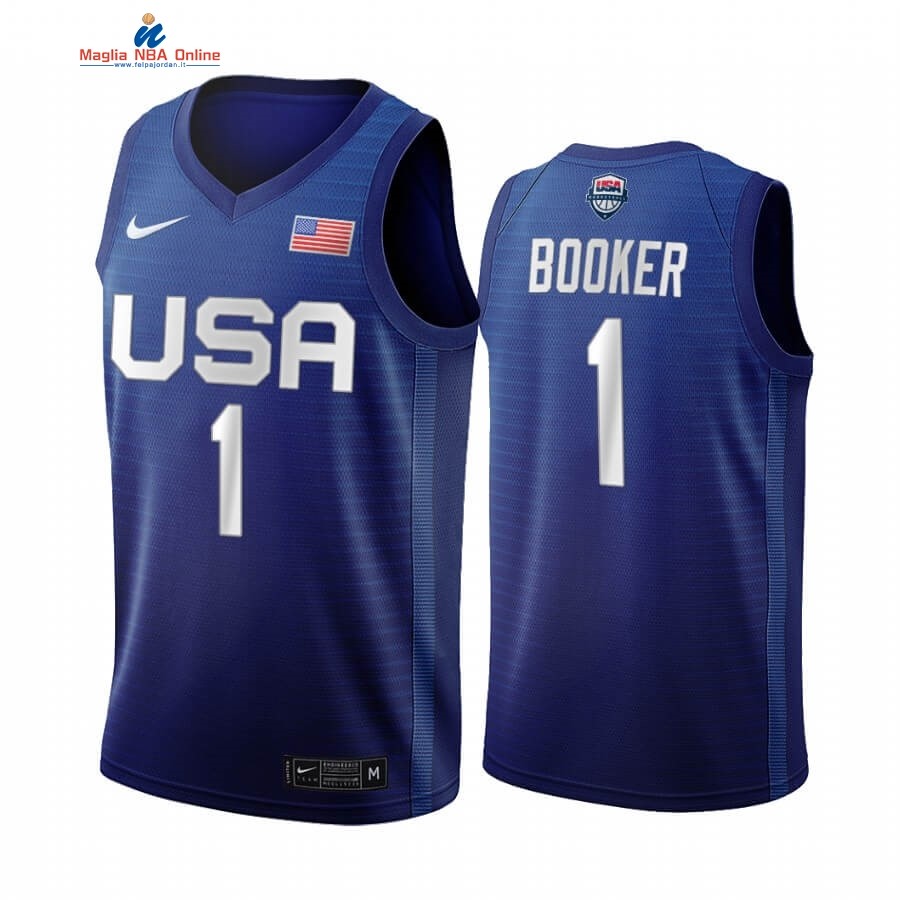 Maglia 2020 Olimpiadi Tokyo USMNT #1 Devin Booker Blu Acquista