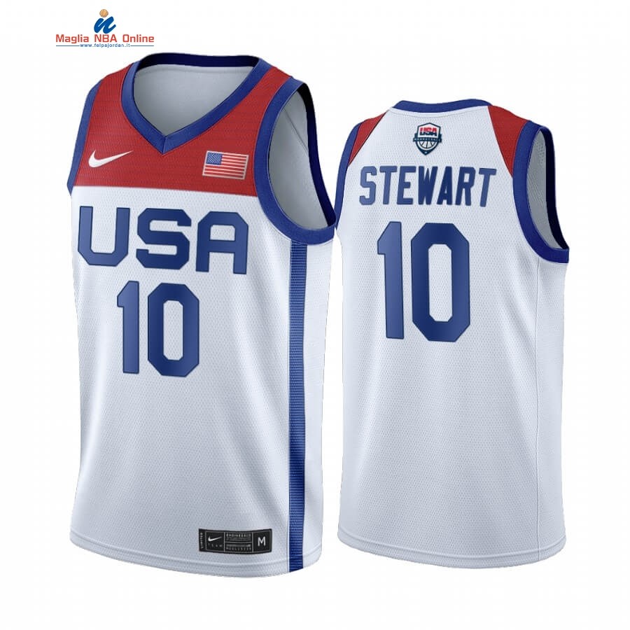 Maglia 2020 Olimpiadi Tokyo USMNT #10 Breanna Stewart Bianco Acquista