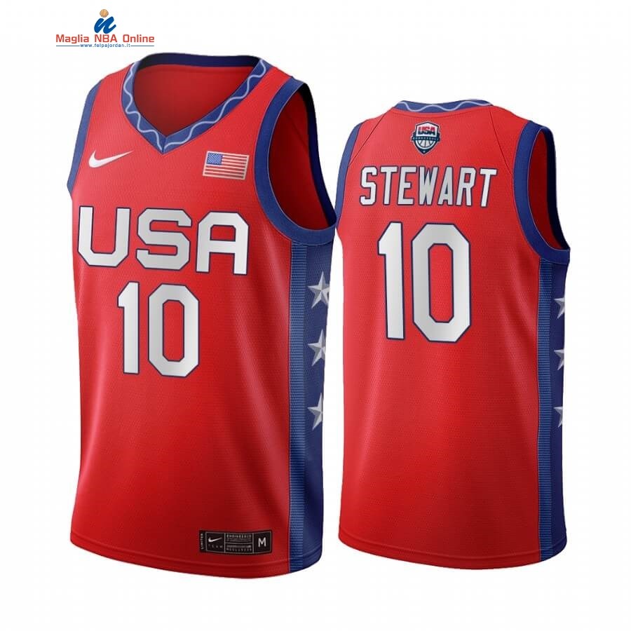 Maglia 2020 Olimpiadi Tokyo USMNT #10 Breanna Stewart Rosso Acquista