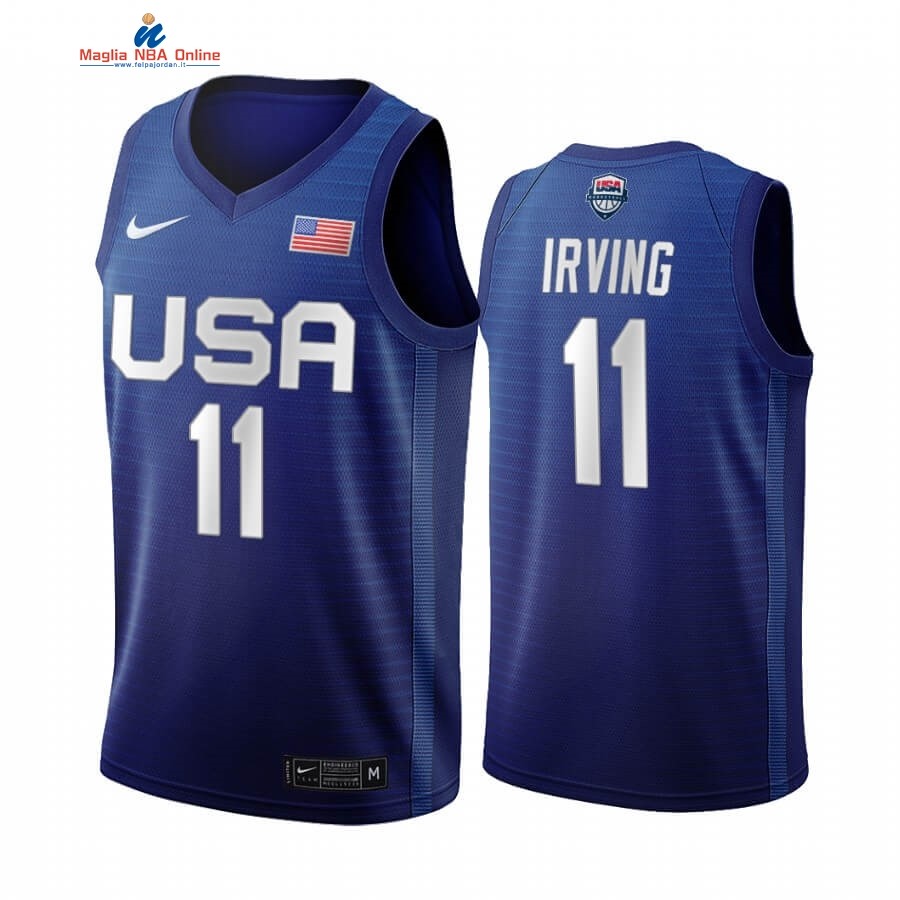 Maglia 2020 Olimpiadi Tokyo USMNT #11 Kyrie Irving Blu Acquista