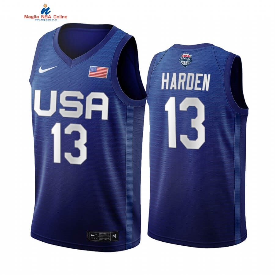 Maglia 2020 Olimpiadi Tokyo USMNT #13 James Harden Blu Acquista