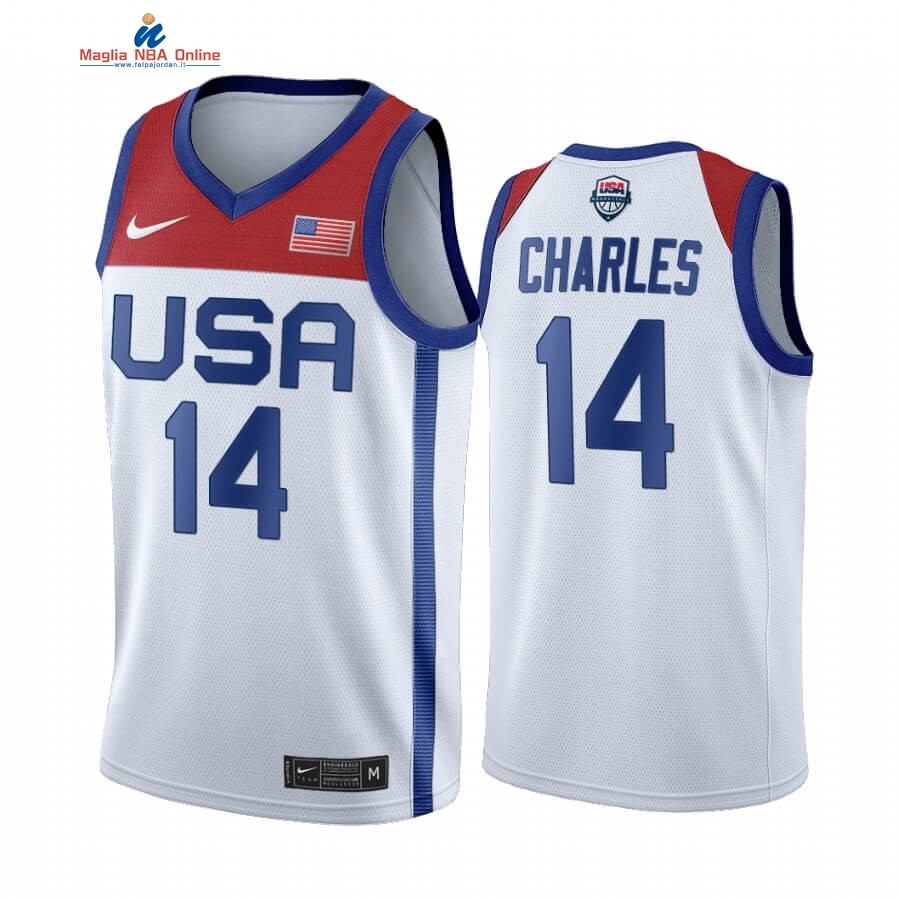 Maglia 2020 Olimpiadi Tokyo USMNT #14 Tina Charles Bianco Acquista