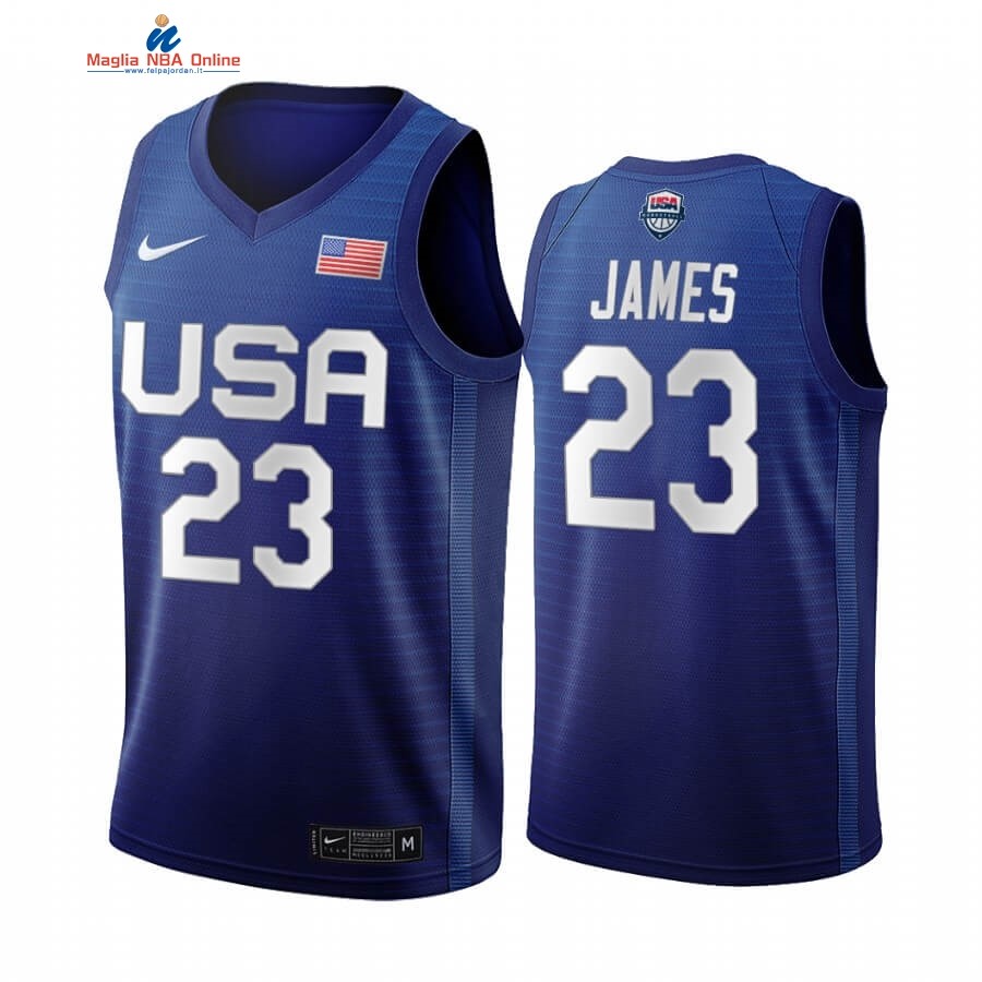 Maglia 2020 Olimpiadi Tokyo USMNT #23 LeBron James Blu Acquista